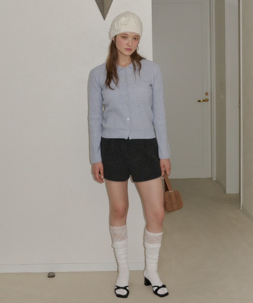 GIUNON(ジウノン)の「soft knit collar cardigan / ソフトニットカラーカーディガン(カーディガン/ボレロ・レディース・ピンク/ブラック/ブルー/グレー・FREE)」の19枚目の写真