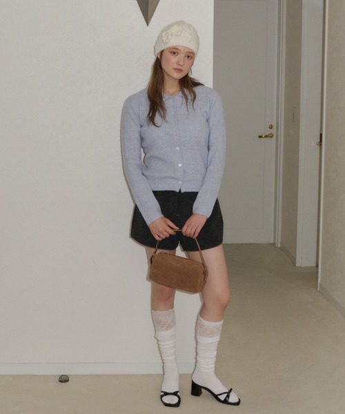 GIUNON(ジウノン)の「soft knit collar cardigan / ソフトニットカラーカーディガン(カーディガン/ボレロ・レディース・ピンク/ブラック/ブルー/グレー・FREE)」の17枚目の写真