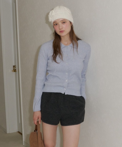 GIUNON(ジウノン)の「soft knit collar cardigan / ソフトニットカラーカーディガン(カーディガン/ボレロ・レディース・ピンク/ブラック/ブルー/グレー・FREE)」の18枚目の写真