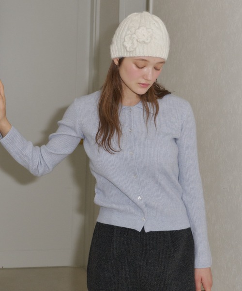 GIUNON(ジウノン)の「soft knit collar cardigan / ソフトニットカラーカーディガン(カーディガン/ボレロ・レディース・ピンク/ブラック/ブルー/グレー・FREE)」の21枚目の写真