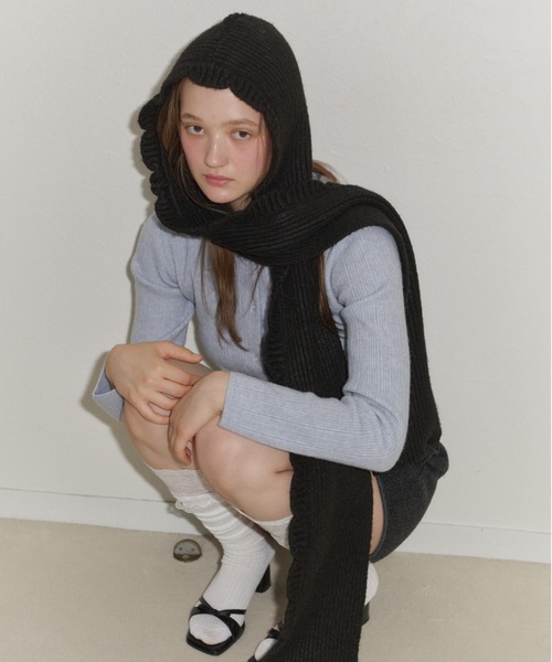 GIUNON(ジウノン)の「soft knit collar cardigan / ソフトニットカラーカーディガン(カーディガン/ボレロ・レディース・ピンク/ブラック/ブルー/グレー・FREE)」の22枚目の写真