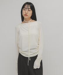 KBF | ドレープリボントップス(Tシャツ/カットソー)