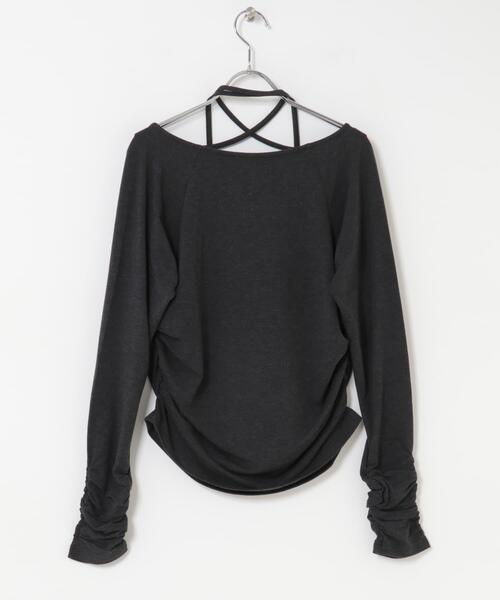 KBF（ケイビーエフ）の「ドレープリボントップス（Tシャツ/カットソー・レディース・アイボリー/ブラック/チャコールグレー・ONE）」の21枚目の写真