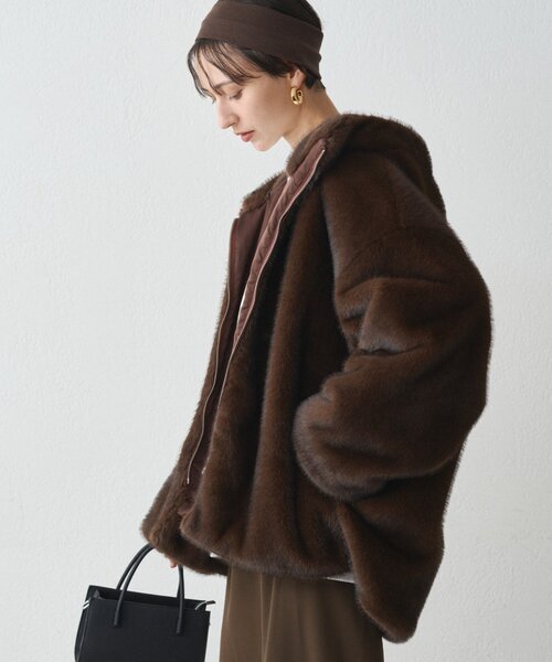フードフェイクファーブルゾン（ブルゾン）｜LOUNGEDRESS（ラウンジ