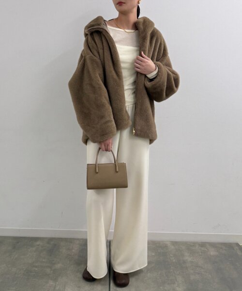 セール】フードフェイクファーブルゾン（ブルゾン）｜LOUNGEDRESS