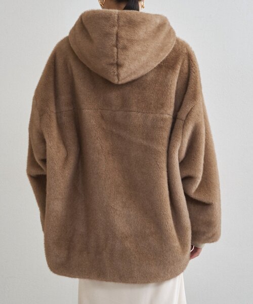 LOUNGEDRESS（ラウンジドレス）の「フードフェイクファーブルゾン（ブルゾン・レディース・ブラウン/ベージュ・FREE/SMALL）」の14枚目の写真