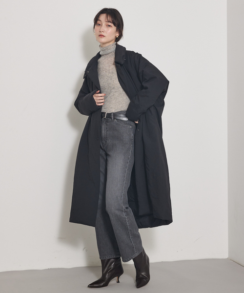 qualite(カリテ)の「最終在庫入荷!在庫あるのみ【昨年完売ダウンが進化して新登場】タスランポリリバーロングダウン/リバーシブル可能//冬服/オフィスカジュアル/モンスターパーカー(ダウンジャケット/コート・レディース・ブラック/ベージュ・38/34)」の22枚目の写真