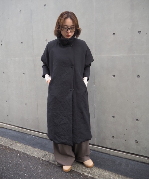 qualite(カリテ)の「最終在庫入荷!在庫あるのみ【昨年完売ダウンが進化して新登場】タスランポリリバーロングダウン/リバーシブル可能//冬服/オフィスカジュアル/モンスターパーカー(ダウンジャケット/コート・レディース・ブラック/ベージュ・38/34)」の14枚目の写真