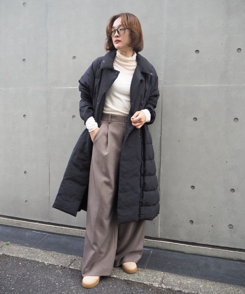 qualite(カリテ)の「最終在庫入荷!在庫あるのみ【昨年完売ダウンが進化して新登場】タスランポリリバーロングダウン/リバーシブル可能//冬服/オフィスカジュアル/モンスターパーカー(ダウンジャケット/コート・レディース・ブラック/ベージュ・38/34)」の18枚目の写真