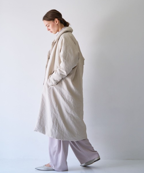 qualite(カリテ)の「最終在庫入荷!在庫あるのみ【昨年完売ダウンが進化して新登場】タスランポリリバーロングダウン/リバーシブル可能//冬服/オフィスカジュアル/モンスターパーカー(ダウンジャケット/コート・レディース・ブラック/ベージュ・38/34)」の5枚目の写真