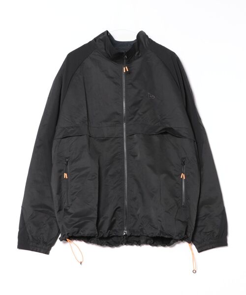 ☆NEW ERA GOLF☆ウインドジャケットスタンドカラー XL 黒 ウインドジャケット スタンドカラー ブラック × ホワイト/グレー