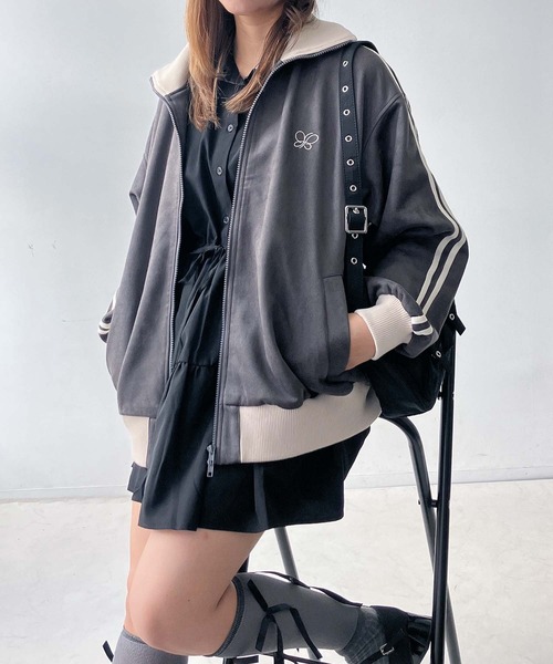 セール】♪スウェード サイドライン Wジップトラックジャケット