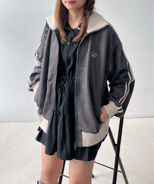 セール】♪スウェード サイドライン Wジップトラックジャケット