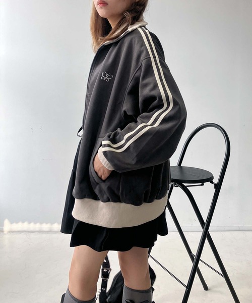 AS KNOW AS plus（アズノゥアズプラス）の「♪スウェード サイドライン Wジップトラックジャケット 【UNISEX ITEM】（ジャージ・レディース・アイボリー/ブラウン/スミクロ/ピンク・FREE）」の11枚目の写真