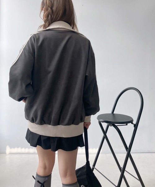 AS KNOW AS plus（アズノゥアズプラス）の「♪スウェード サイドライン Wジップトラックジャケット 【UNISEX ITEM】（ジャージ・レディース・アイボリー/ブラウン/スミクロ/ピンク・FREE）」の13枚目の写真