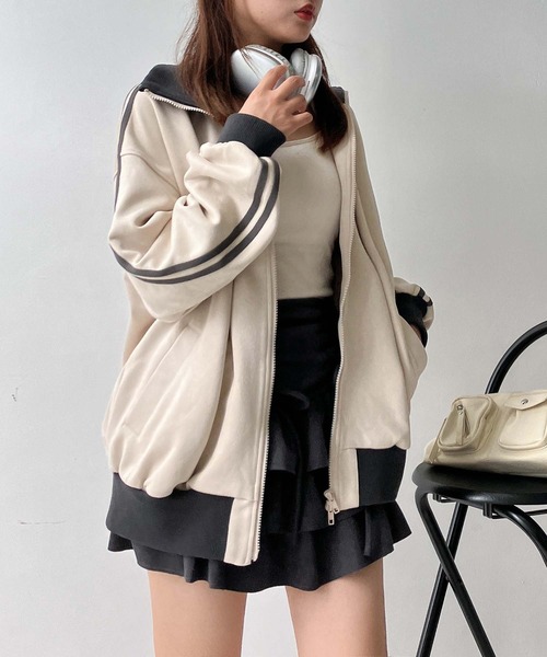 AS KNOW AS plus(アズノゥアズプラス)の「♪スウェード サイドライン Wジップトラックジャケット 【UNISEX ITEM】(ジャージ・レディース・アイボリー/ブラウン/スミクロ/ピンク/ブラウン系/サックスブルー・FREE)」の16枚目の写真