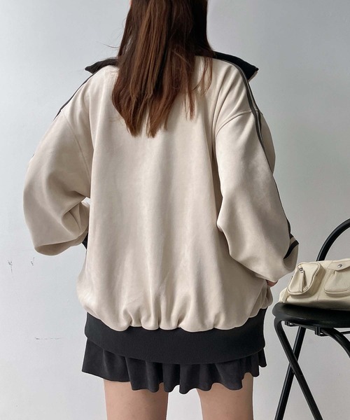 セール】♪スウェード サイドライン Wジップトラックジャケット