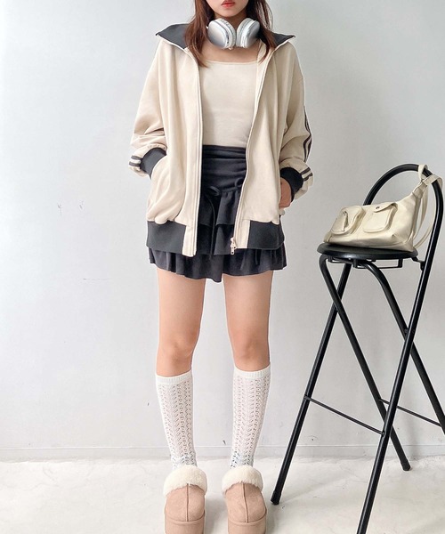 AS KNOW AS plus(アズノゥアズプラス)の「♪スウェード サイドライン Wジップトラックジャケット 【UNISEX ITEM】(ジャージ・レディース・アイボリー/ブラウン/スミクロ/ピンク/ブラウン系/サックスブルー・FREE)」の19枚目の写真