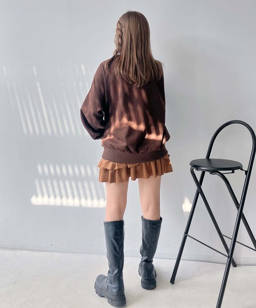 AS KNOW AS plus（アズノゥアズプラス）の「♪スウェード サイドライン Wジップトラックジャケット 【UNISEX ITEM】（ジャージ・レディース・アイボリー/ブラウン/スミクロ/ピンク・FREE）」の10枚目の写真