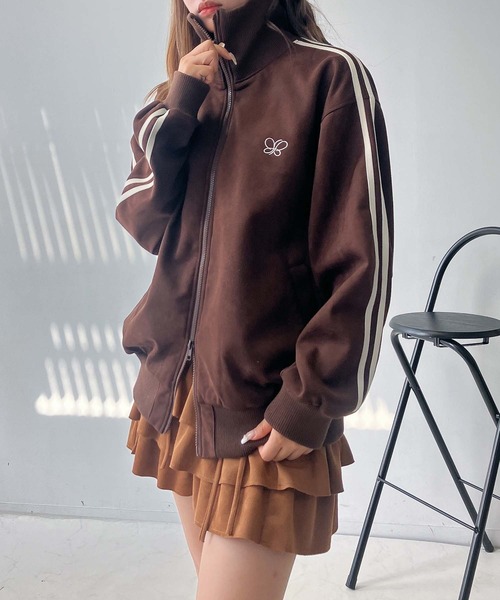 セール】♪スウェード サイドライン Wジップトラックジャケット
