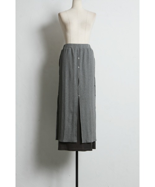 ARVELLIA（アルベリア）の「TWO-TONE SLIT KNIT SKIRT（スカート・レディース・グレー/ブラック・M）」の4枚目の写真