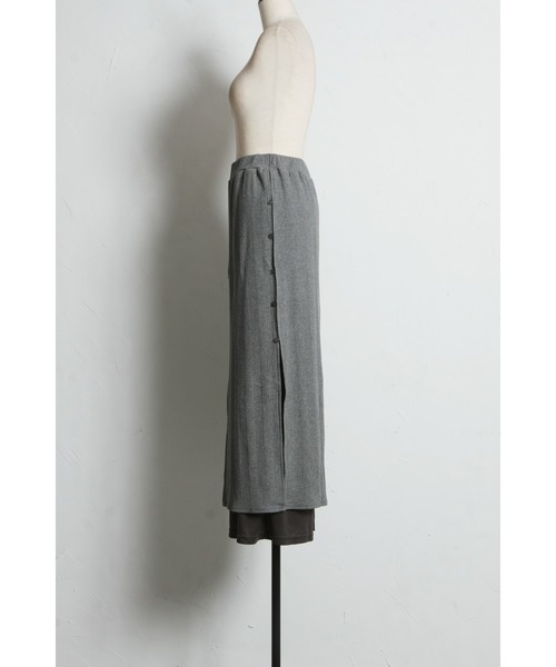 ARVELLIA（アルベリア）の「TWO-TONE SLIT KNIT SKIRT（スカート・レディース・グレー/ブラック・M）」の5枚目の写真
