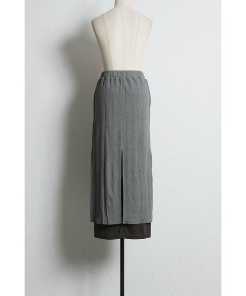 ARVELLIA（アルベリア）の「TWO-TONE SLIT KNIT SKIRT（スカート・レディース・グレー/ブラック・M）」の6枚目の写真