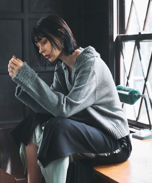 ARVELLIA（アルベリア）の「TWO-TONE SLIT KNIT SKIRT（スカート・レディース・グレー/ブラック・M）」の17枚目の写真