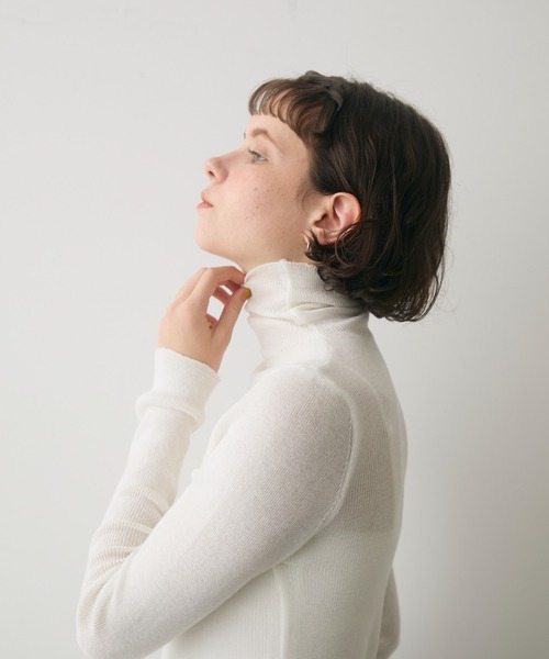 full/fill.（フルフィル）の「turtle neck besic knit / タートルネックベーシックニット（ニット/セーター・レディース・ブラウン/アイボリー/グレー/イエロー/ホワイト/ピンク・FREE）」の2枚目の写真