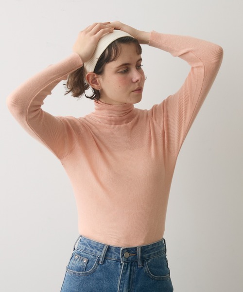 full/fill.（フルフィル）の「turtle neck besic knit / タートルネックベーシックニット（ニット/セーター・レディース・ブラウン/アイボリー/グレー/イエロー/ホワイト/ピンク・FREE）」の6枚目の写真