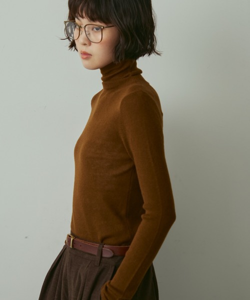full/fill.（フルフィル）の「turtle neck besic knit / タートルネックベーシックニット（ニット/セーター・レディース・ブラウン/アイボリー/グレー/イエロー/ホワイト/ピンク・FREE）」の13枚目の写真