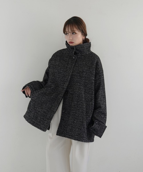 sakippe×hellam】レザーカラー中綿オーバージャケット（その他