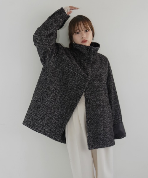 sakippe×hellam】レザーカラー中綿オーバージャケット（その他アウター