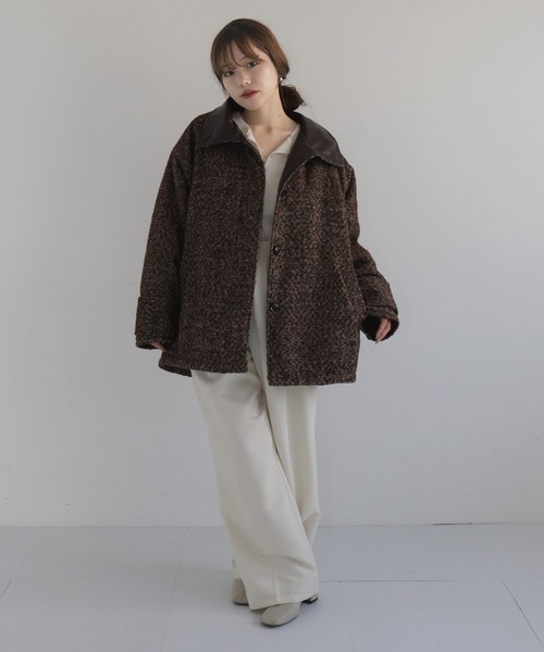 sakippe×hellam】レザーカラー中綿オーバージャケット（その他アウター