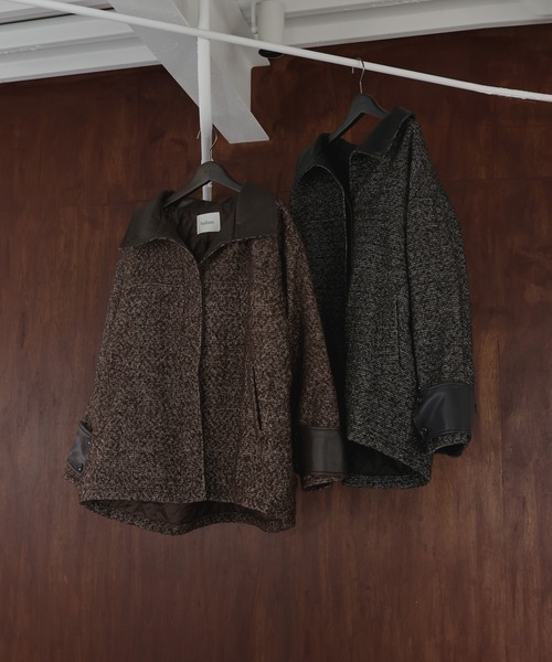 sakippe×hellam】レザーカラー中綿オーバージャケット（その他