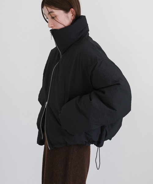 select MOCA(セレクトモカ)の「チェックスタンドカラーショートダウン(ダウンジャケット/コート・レディース・ベージュ/ブラウン/ブラック・FREE)」の21枚目の写真