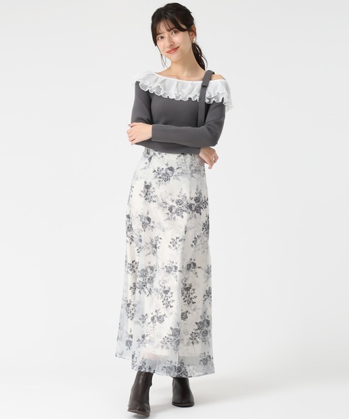 31 Sons de mode（トランテアン　ソン　ドゥ　モード）の「2025秋冬新作 肩リボンアシメフリルニット（ニット/セーター・レディース・ブラック/オフホワイト/チャコールグレー・ﾌﾘ-）」の11枚目の写真