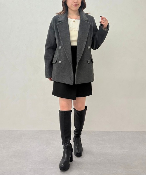 31 Sons de mode（トランテアン　ソン　ドゥ　モード）の「2025秋冬新作 肩リボンアシメフリルニット（ニット/セーター・レディース・ブラック/オフホワイト/チャコールグレー・ﾌﾘ-）」の22枚目の写真