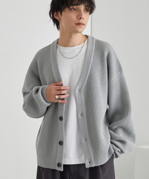 MONO-MART（モノマート）の「バルキー片畦編み オーバーサイズ Vネック