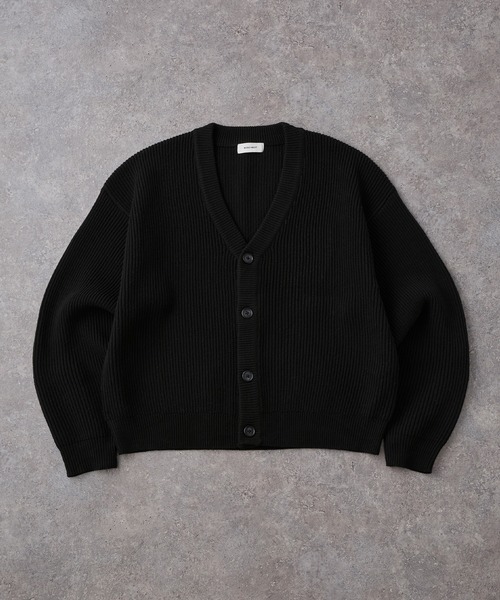 セール】バルキー片畦編み オーバーサイズ Vネック ボリュームニット