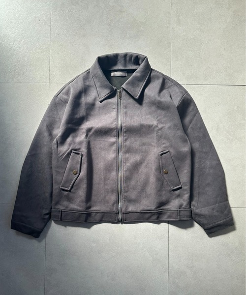 VIBGYOR(ヴィブジョー)の「スエード ジップアップライトジャケット/ジップアップ アウター 韓国ストリート 秋冬(CZ)(その他アウター・レディース・グレー/ブラウン・L/M)」の4枚目の写真