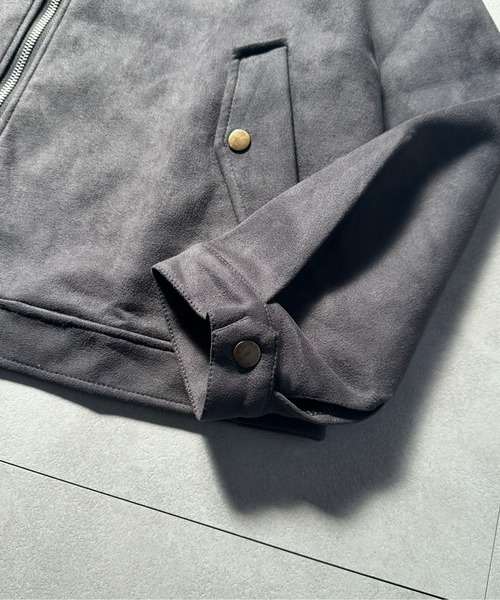 VIBGYOR(ヴィブジョー)の「スエード ジップアップライトジャケット/ジップアップ アウター 韓国ストリート 秋冬(CZ)(その他アウター・レディース・グレー/ブラウン・L/M)」の10枚目の写真