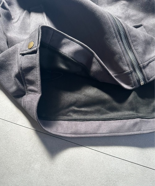 VIBGYOR(ヴィブジョー)の「スエード ジップアップライトジャケット/ジップアップ アウター 韓国ストリート 秋冬(CZ)(その他アウター・レディース・グレー/ブラウン・L/M)」の12枚目の写真