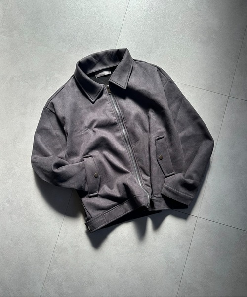 VIBGYOR(ヴィブジョー)の「スエード ジップアップライトジャケット/ジップアップ アウター 韓国ストリート 秋冬(CZ)(その他アウター・レディース・グレー/ブラウン・L/M)」の14枚目の写真