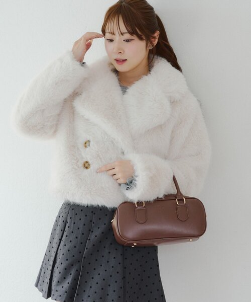 フェイクファーダブルジャケット（その他アウター）｜continuer de