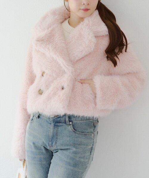 セール】フェイクファーダブルジャケット（その他アウター