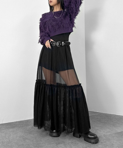 LVEU.(ラブユ.)の「【LVEU.】フリンジクロップドニット / トップス ニット フリンジ クロップド ショート ワイド AW 秋冬 チャコール ブルー パープル(ニット/セーター・レディース・ブルー/チャコールグレー/パープル・FREE)」の20枚目の写真
