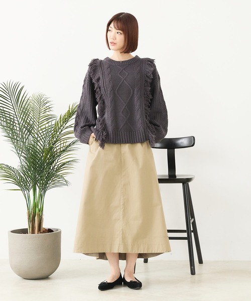 fort point(フォーポイント)の「【C-FORT POINT/フォートポイント】フリンジニットプルオーバー(ニット/セーター・レディース・チャコールグレー/ダークブラウン/アイボリー/ダークブルー・ONE SIZE)」の16枚目の写真