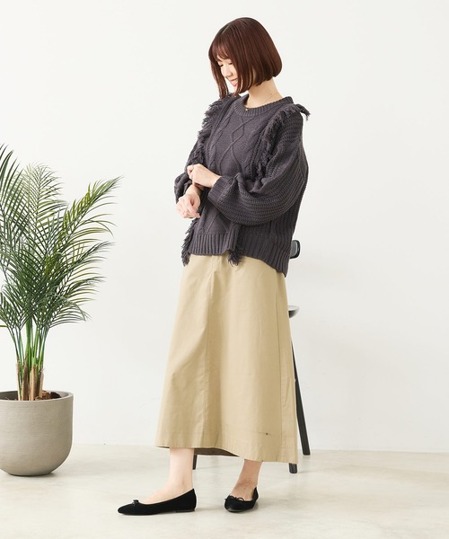 fort point(フォーポイント)の「【C-FORT POINT/フォートポイント】フリンジニットプルオーバー(ニット/セーター・レディース・チャコールグレー/ダークブラウン/アイボリー/ダークブルー・ONE SIZE)」の17枚目の写真
