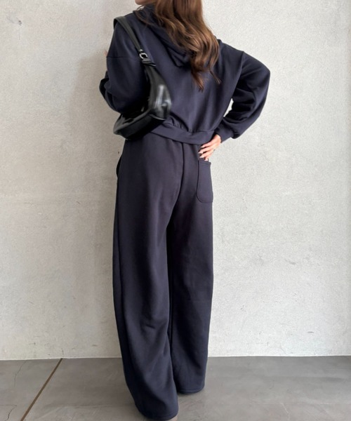 VIVID LADY(ビビッドレディー)の「裏起毛 ウエストタック ワイドスエットパンツ(その他パンツ・レディース・ブラック/グレー/ネイビー・FREE)」の5枚目の写真